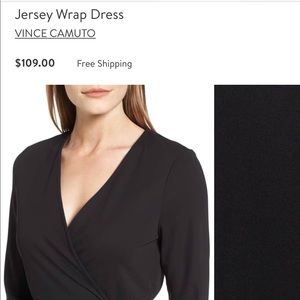 Brand new Vince Camuto black jersey wrap dress.